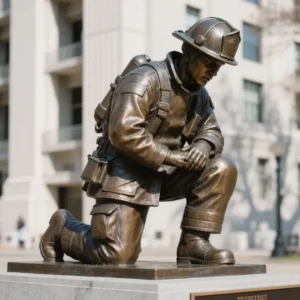 Bronze Firefighter Statue