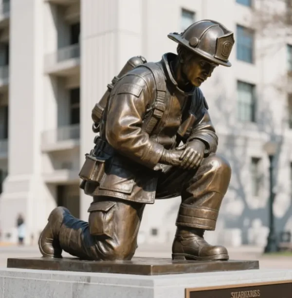 Bronze Firefighter Statue