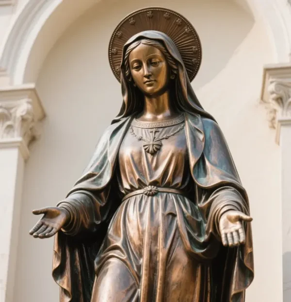 Virgin Mary Bronze Statue - Image 3