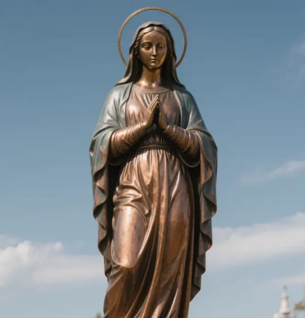 Virgin Mary Bronze Statue - Image 4
