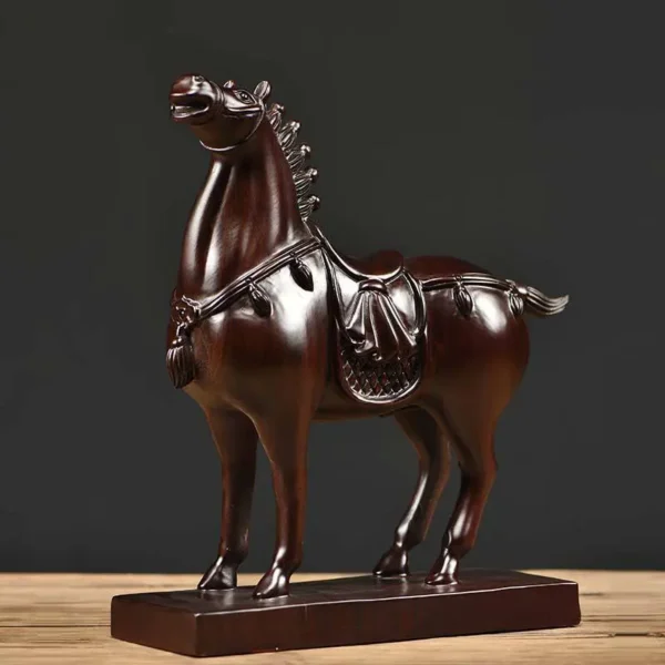 Wooden Carved Horse Ornament Ebony