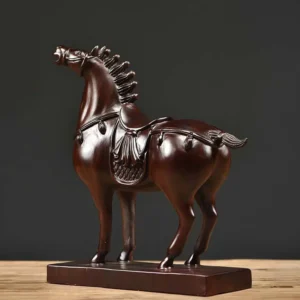 Wooden Carved Horse Ornament Ebony