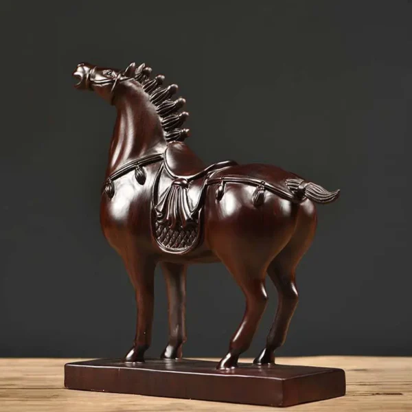 Wooden Carved Horse Ornament Ebony