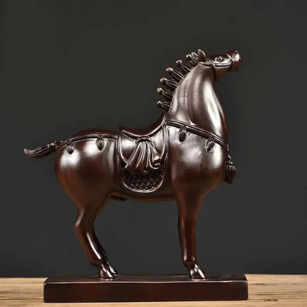Wooden Carved Horse Ornament Ebony