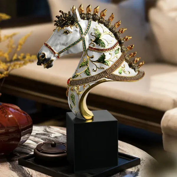 Resin Enameled Horse Sculpture