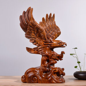 Pearwood Carved Animal Eagle Ornament