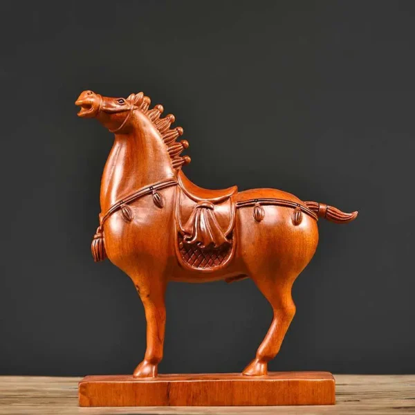 Wooden Carved Horse Ornament Ebony