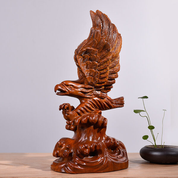 Pearwood Carved Animal Eagle Ornament - Image 4