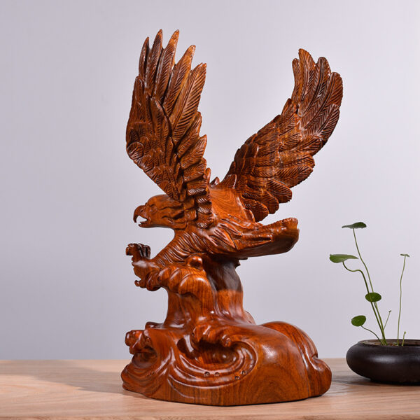 Pearwood Carved Animal Eagle Ornament - Image 5
