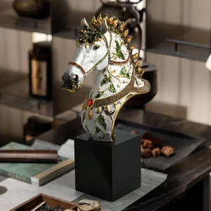 Resin Enameled Horse Sculpture