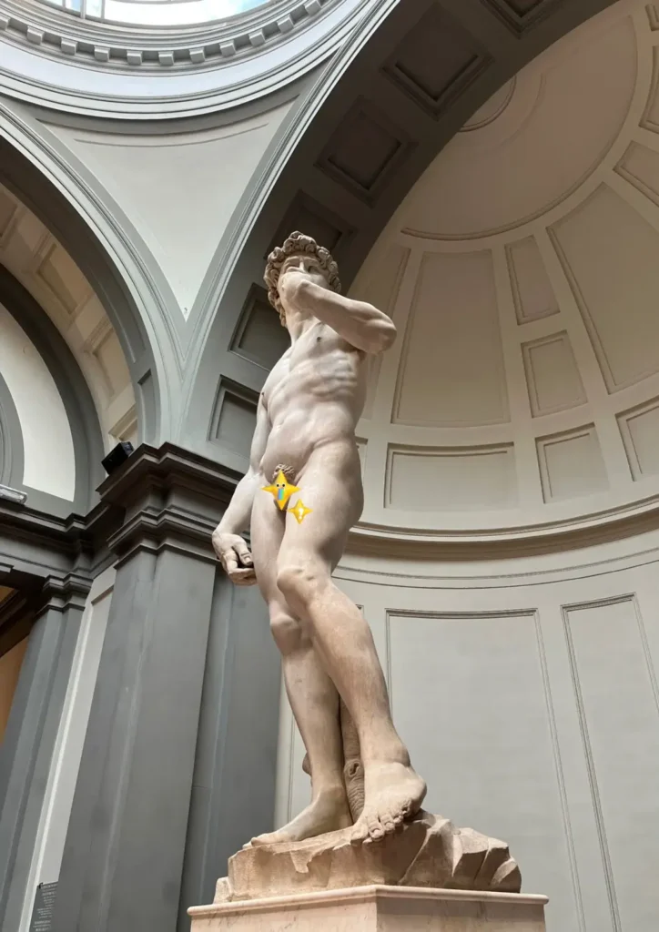 Different angles of the statue of David